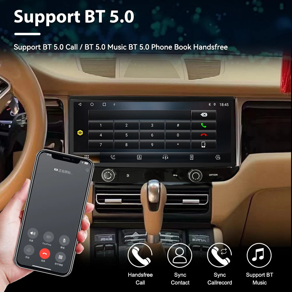 12.3 Inch Carplay for Porsche Macan 2014-2016 Car Radio Multimedia Auto Wireless HD Touch Screen GPS Navigation Head Unit