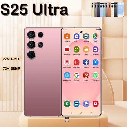 22G+2TB 2025 Brand New High Configuration Telephone  S25 Ultra 5G Smartphone Dual SIM Android15  Built-in Pen 108MP Rear Camera