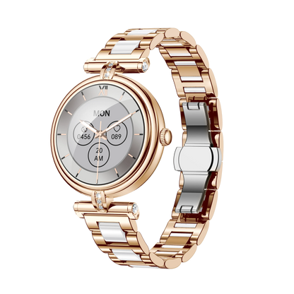 Montre connectée AK62 pour le sport outdoor, étanche 3 ATM, chronomètre LED longue durée, écran AMOLED, design tactile cuir, compatible Bluetooth, Android et iPhone.