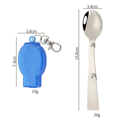 Outdoor Folding Travel Camping Utensil Stainless Pocket Spoon Fork Light Small Foldable Spoon Fork Camping Picnic Tool Tableware