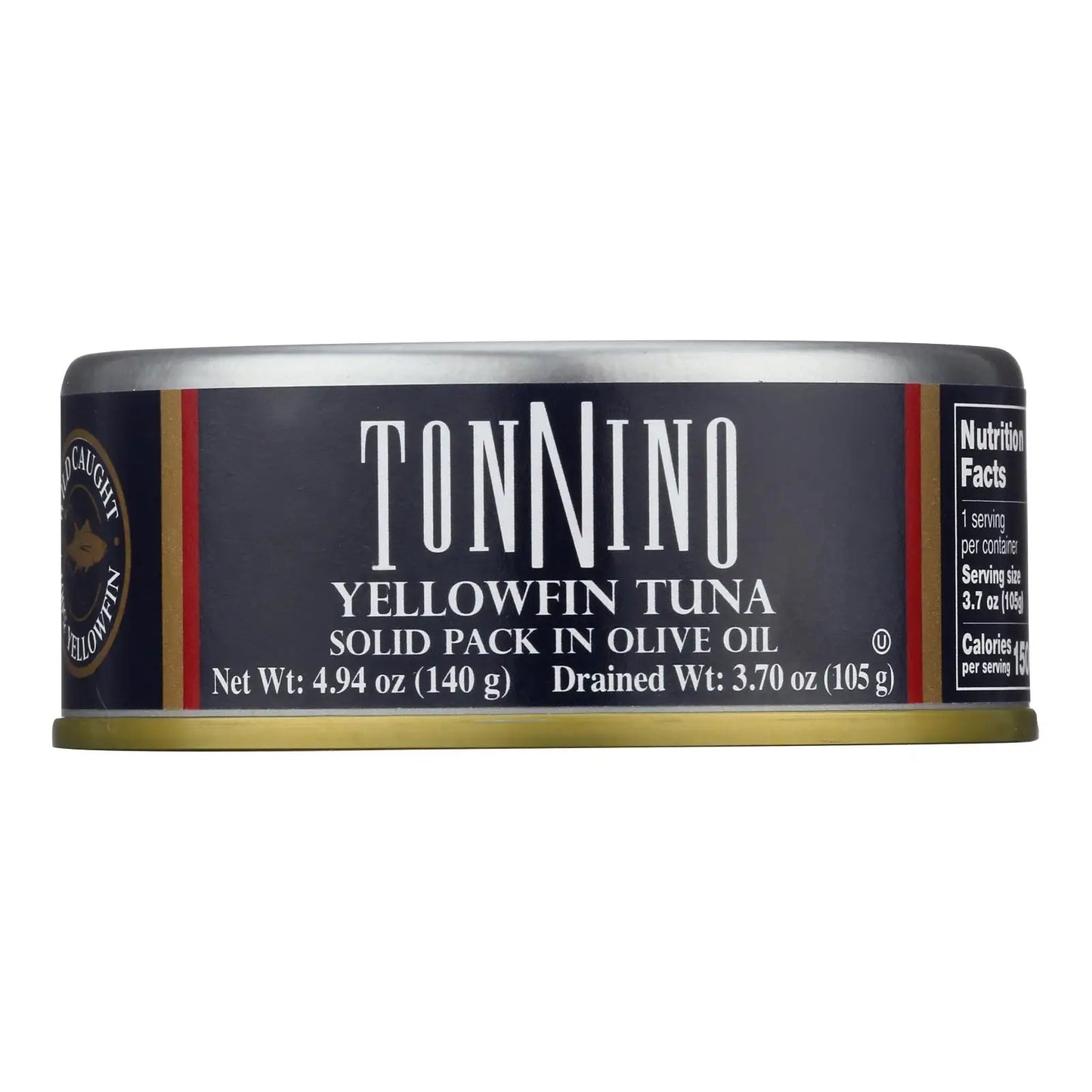 UD2 Tonnino Tuna Light in Olive Oil 4.9 oz Case of 12-Halal Certified Sardine Skipjack Fish Body in Brine Water Preservation
