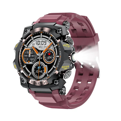 Montre connectée PG222 2025 pour sports outdoor : GPS, boussole, étanche IP68, tracker d'activité, compatible iPhone/iPad, commande à distance et appels.