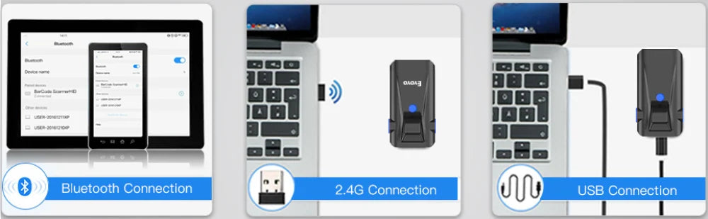 Eyoyo 2D Phone Back Clip Bluetooth Barcode Scanner Portable Barcode Reader Data Matrix Code 1D 2D QR Scanner Android IOS System