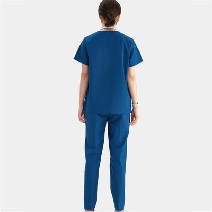 Women Stretch Nursing Uniforms Soft Clinical Scrub Set Quick-Dry Doctor Dust-proof Workwear Medical Scrubs Top+ Pants on Sale