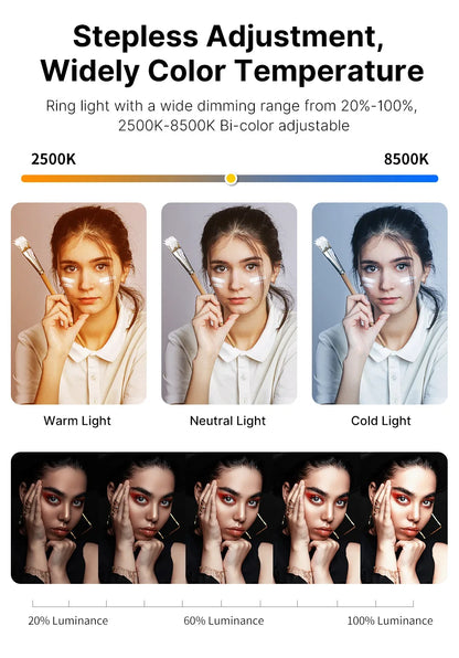 Ulanzi U200 Rechargable Smartphone Video Rig Vertical Shooting LED Ring Light LED Video Light DSLR Smartphone Handle Vlog Grip