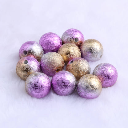 Colorful Bulk Loose New Fashion Round Jewelry Making Beads for Kids Necklace Blending Color Acrylic Wrinkle Beads 20mm