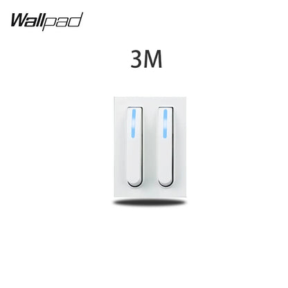 1 2 3 Gang Way Stair Cross Pass White Glass Switch DIY AU US 118*75mm 153*75mm 191*75mm Fan Dimmer Retro Switch with LED Wallpad