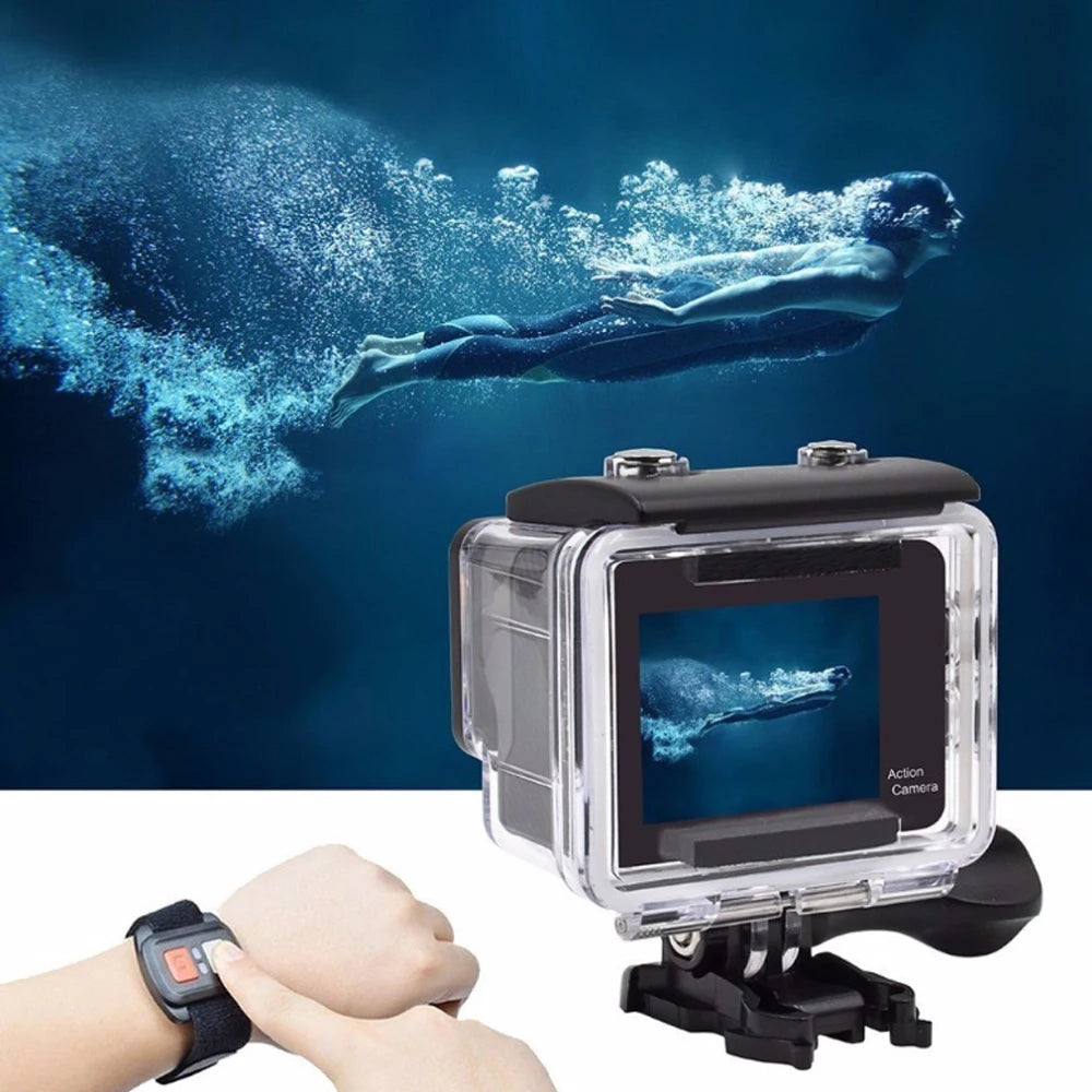 Ultra HD 4K Action Camera H9R WiFi 12MP 2" LCD 30M  Waterproof 170D Remote Control Helmet Bicycle Video Camera Outdoor Sport Cam