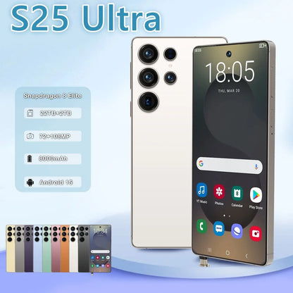22G+2TB 2025 Brand New High Configuration Telephone  S25 Ultra 5G Smartphone Dual SIM Android15  Built-in Pen 108MP Rear Camera