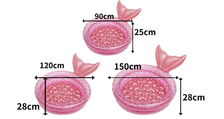 Piscine gonflable sirène en PVC épais Ins, idéale pour les bébés et les jeunes enfants, piscine à balles océan.