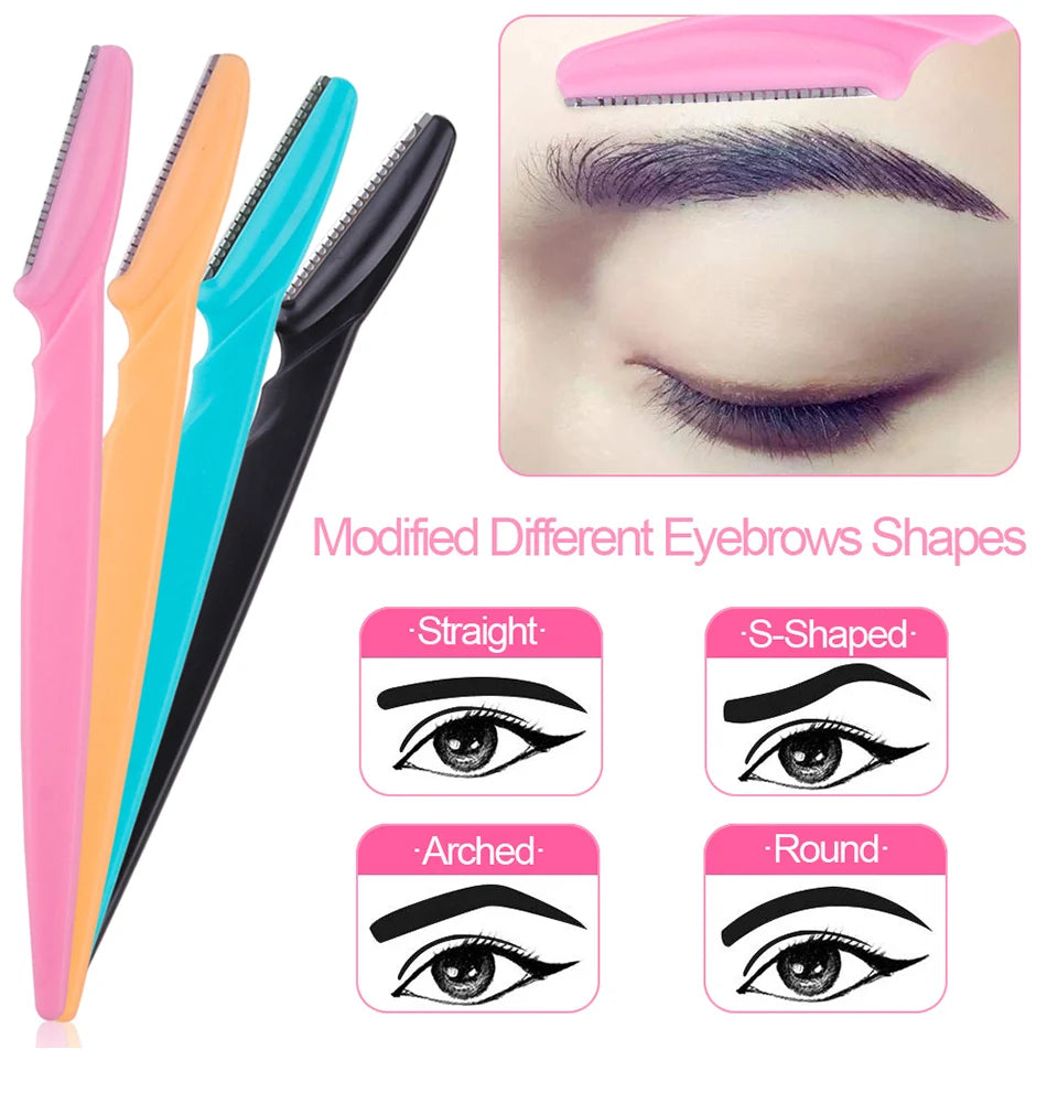 3/4/10Pcs Eyebrow Trimmer Blade Shaver Portable Face Razor Eye Brow Epilation Hair Removal Cutters Safety Razor Woman Makeup