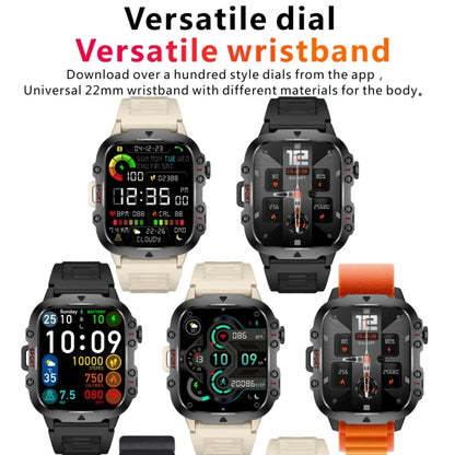 Montre connectée outdoor pour homme, 1,96 pouce, robuste, compatible iPhone et Android, étanche IP68, avec suivi d'activité.