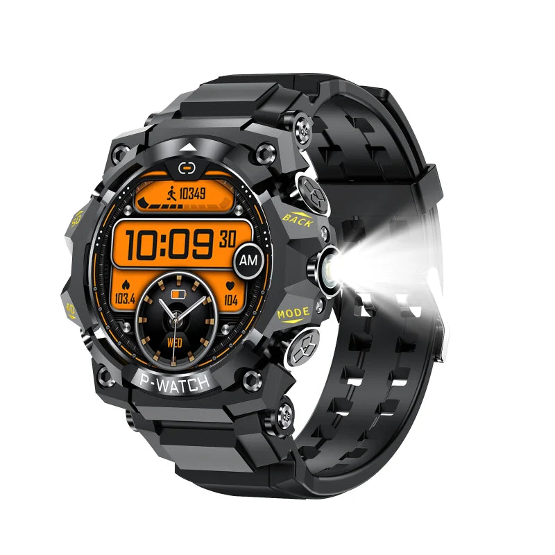 Montre connectée PG222 2025 pour sports outdoor : GPS, boussole, étanche IP68, tracker d'activité, compatible iPhone/iPad, commande à distance et appels.