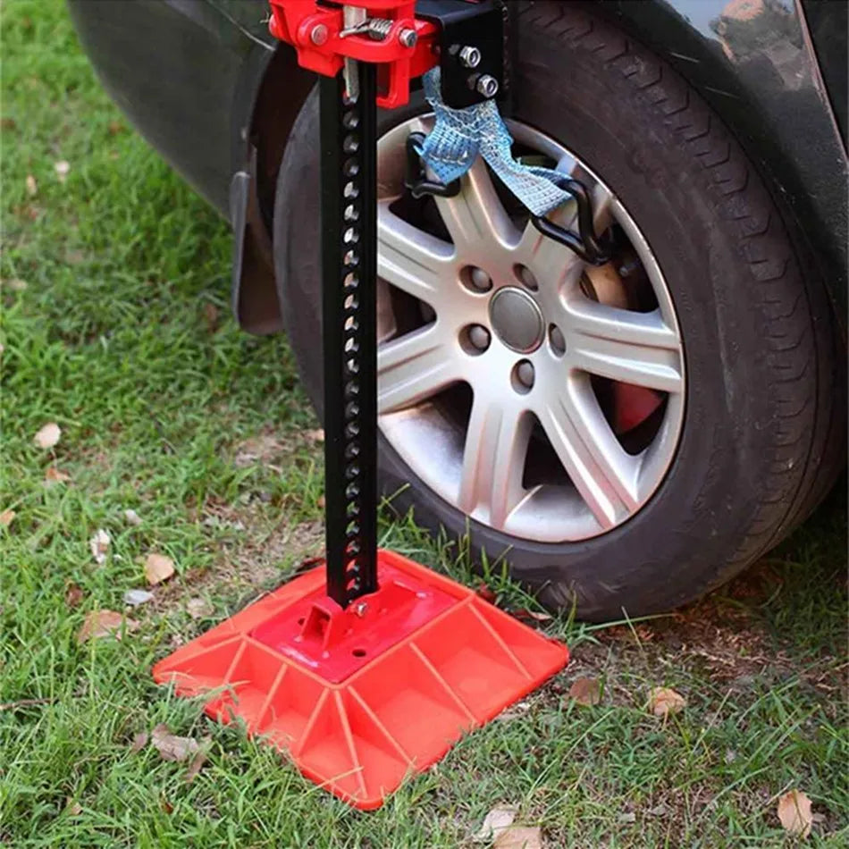 1 Pack 3-ton Steel Hi Lift Jack Load Capacity 33" 48" Farm Lift Jack for SUV Offraod Rescue Red All Cast Jack Univeral