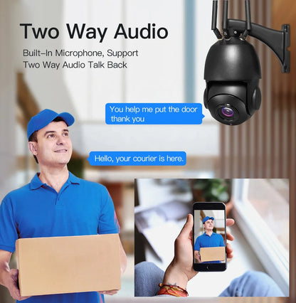 Wireless IP66 80M Auto Tracking 5MP 30X Speed Dome PTZ WiFi Camera with Night Vision and Cloud Storage