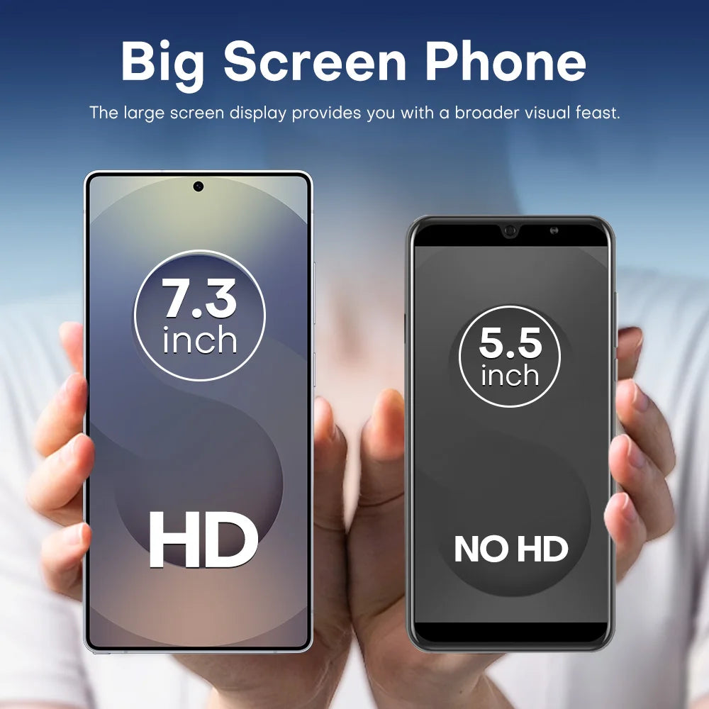 New Androsd S25Ultra Full-screen Smartphone 5g 7.3-snch 48MP+108MP Dual Card Face Recognstson 16GB+1TB Gamsng Telephone