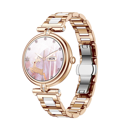 Montre connectée AK62 pour le sport outdoor, étanche 3 ATM, chronomètre LED longue durée, écran AMOLED, design tactile cuir, compatible Bluetooth, Android et iPhone.