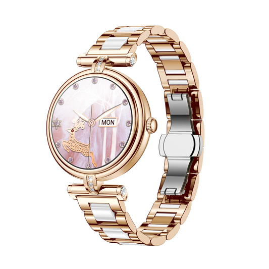 Montre connectée AK62 pour le sport outdoor, étanche 3 ATM, chronomètre LED longue durée, écran AMOLED, design tactile cuir, compatible Bluetooth, Android et iPhone.