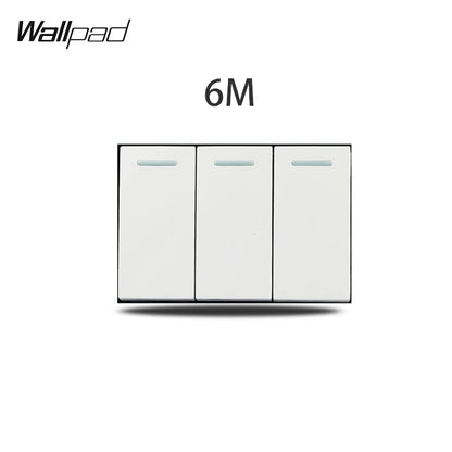 1 2 3 Gang Way Stair Cross Pass White Glass Switch DIY AU US 118*75mm 153*75mm 191*75mm Fan Dimmer Retro Switch with LED Wallpad