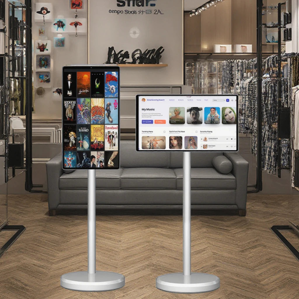 Factory 21.5 Inch Lcd Tv 128gb 6000mah Smart Touch Screen Tv 21.5" Tv Display Mobile Portable Smart Television on Wheels