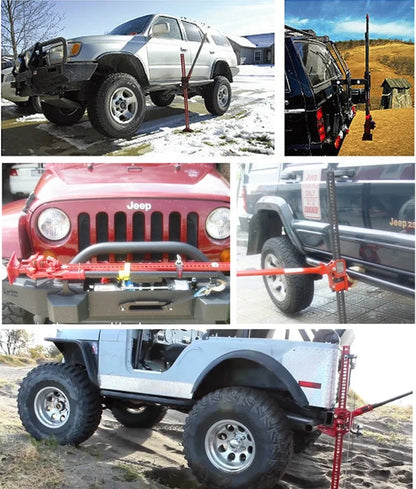 1 Pack 3-ton Steel Hi Lift Jack Load Capacity 33" 48" Farm Lift Jack for SUV Offraod Rescue Red All Cast Jack Univeral