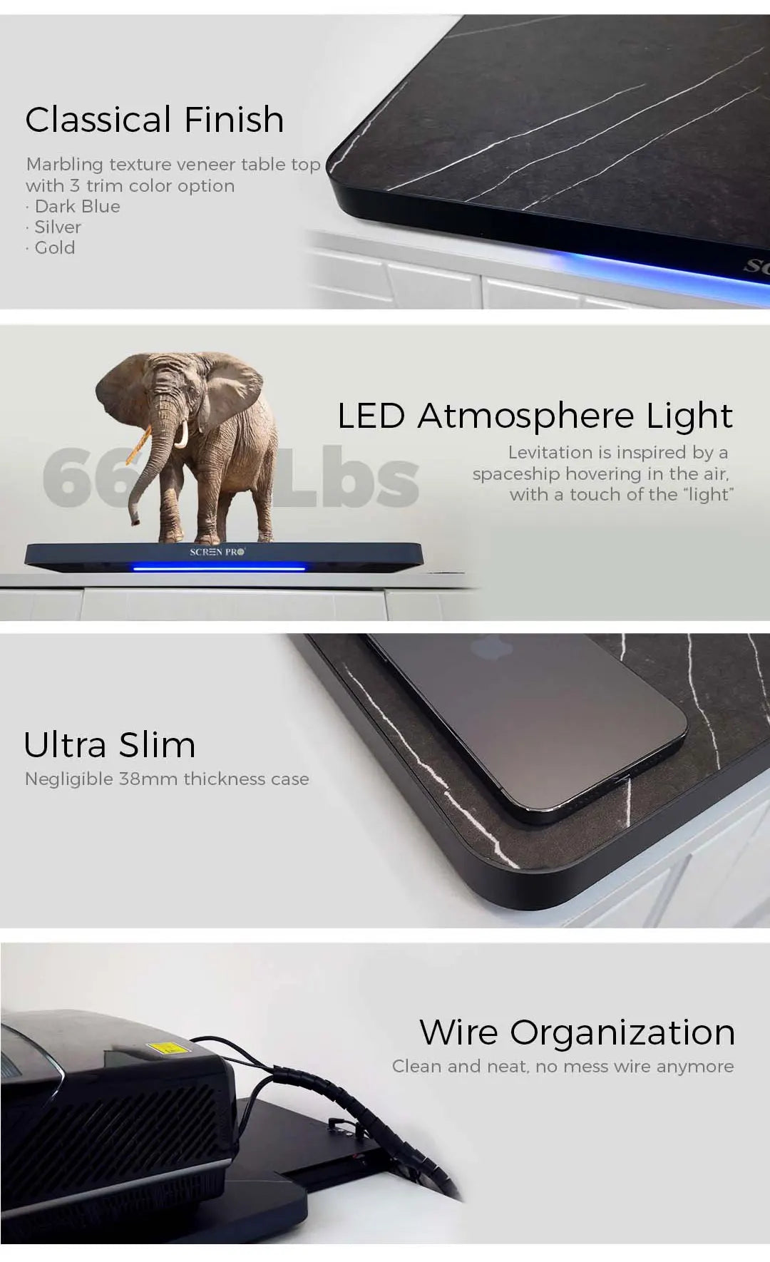 NEW Laser Projector Telescopic Motorized Platform for Ultra Short Throw UST Projector