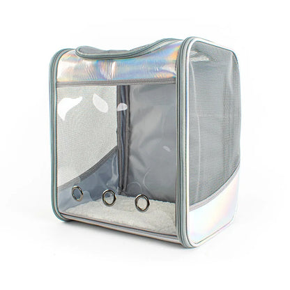 Pet Cat Carrier Backpack Breathable Travel Outdoor Shoulder Bag For Small Dogs Portable Transparent Carrying Pet Supplies Laser