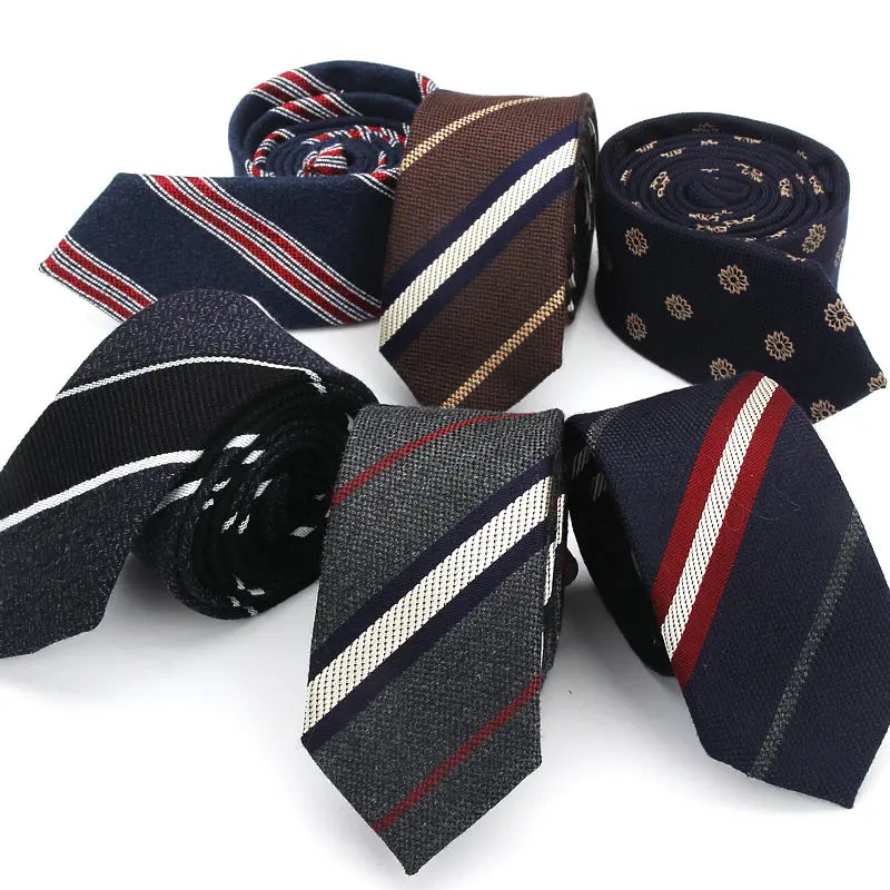 Fashion Tie Classic Men's Stripe Necktie Casual Cotton Suits Bowknots Neck Ties Male Business Skinny Slim Ties Colourful Cravat