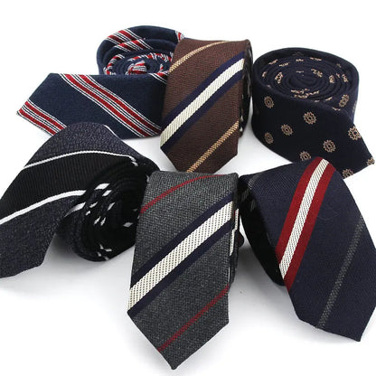 Fashion Tie Classic Men's Stripe Necktie Casual Cotton Suits Bowknots Neck Ties Male Business Skinny Slim Ties Colourful Cravat