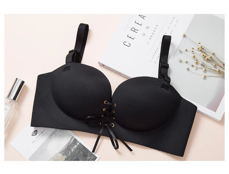 bras for women Rope straps Palm support Steel-free bra with air-permeable bra One-piece Lattice push up sexy bra 80A 80B 80C 85C