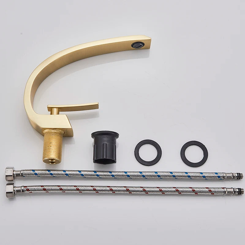 Chrome Basin Faucet  Washing Basin Mixer Deck Mounted Cold and Hot Bathroom Faucet