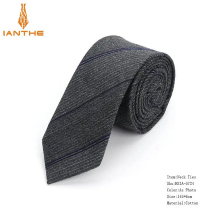 Fashion Tie Classic Men's Stripe Necktie Casual Cotton Suits Bowknots Neck Ties Male Business Skinny Slim Ties Colourful Cravat