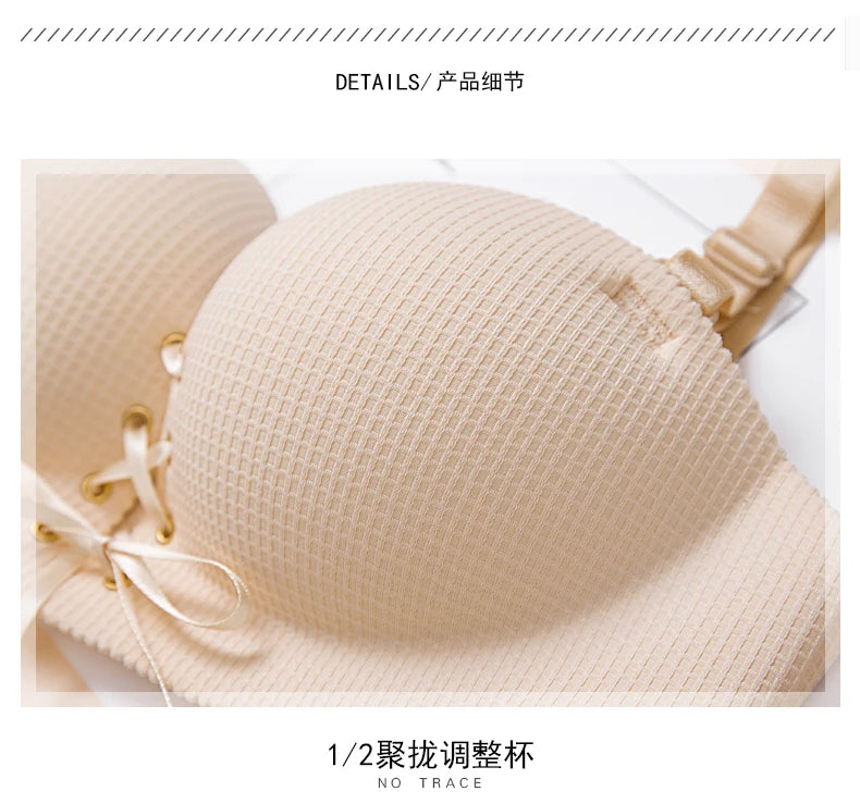 bras for women Rope straps Palm support Steel-free bra with air-permeable bra One-piece Lattice push up sexy bra 80A 80B 80C 85C