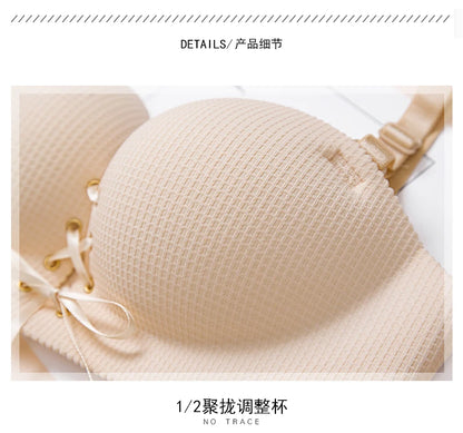 bras for women Rope straps Palm support Steel-free bra with air-permeable bra One-piece Lattice push up sexy bra 80A 80B 80C 85C
