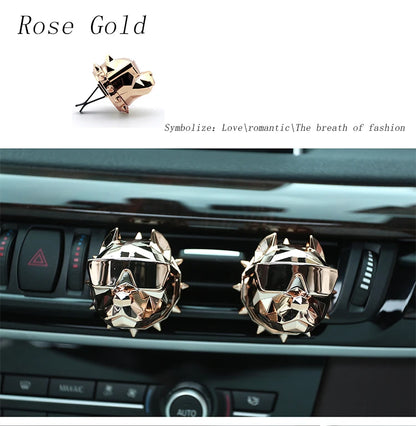 NO PERFUME Bulldog Air Freshener Car Perfume Car Decoration Auto Geur Clip Bulldog Fragrance Scent Parfum Voiture Car Diffuser