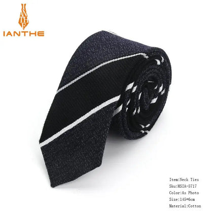 Fashion Tie Classic Men's Stripe Necktie Casual Cotton Suits Bowknots Neck Ties Male Business Skinny Slim Ties Colourful Cravat