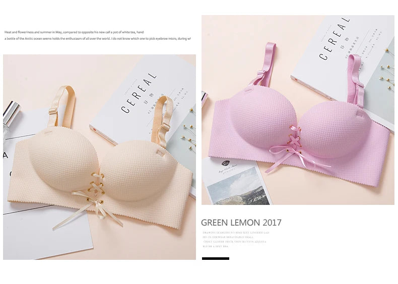 bras for women Rope straps Palm support Steel-free bra with air-permeable bra One-piece Lattice push up sexy bra 80A 80B 80C 85C