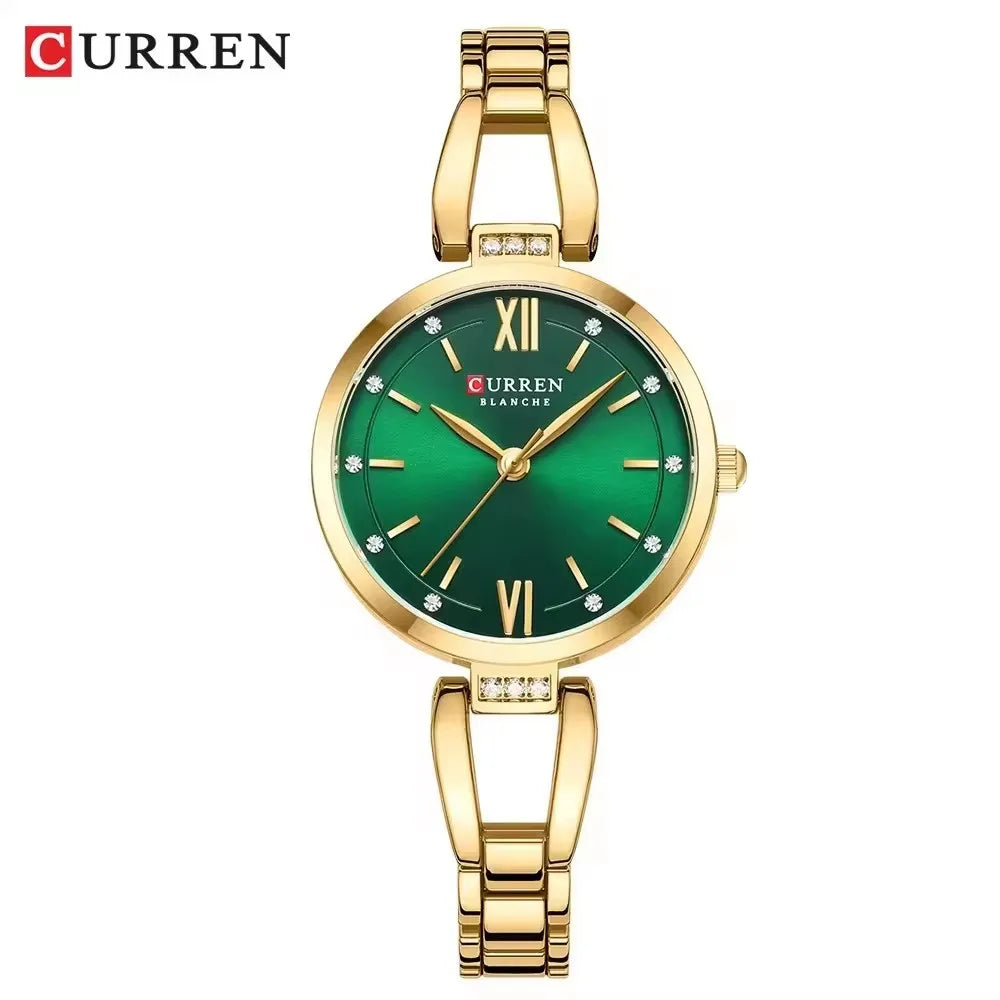 CURREN 9092 Luxury Bracelet Women's Watches Elegant Gold High Quality Stainless Steel Waterproof Female Quartz Wrist Watch