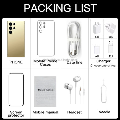 Hot Selling 5G Smartphone S24 S25 Ultra Telephone 7.3 Inch Android Phones Unlocked 16G+1TB Cellphone Mobile Phones 4G 5G