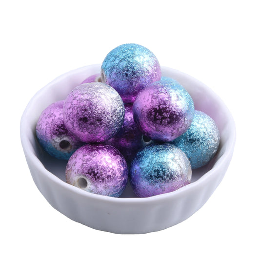 Perles rondes colorées en vrac, idéales pour la création de bijoux et de colliers pour enfants. Perles acryliques texturées de 20 mm aux couleurs mélangées.