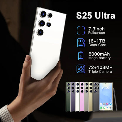 Hot Selling 5G Smartphone S24 S25 Ultra Telephone 7.0 Inch Android Phones Unlocked 16G+1TB Cellphone Mobile Phones 4G 3G