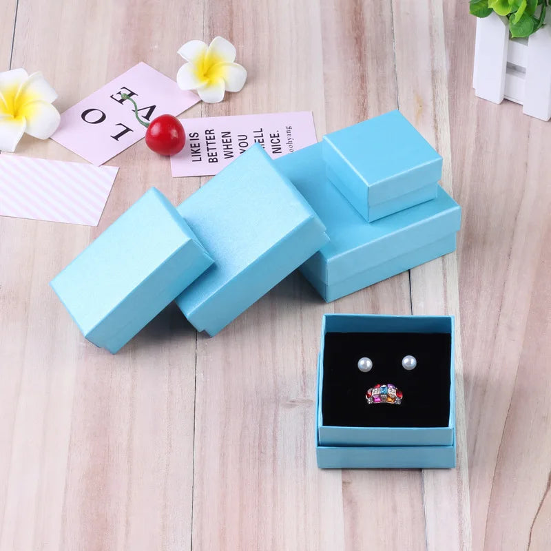 24pcs Square Jewelry Packaging Box 9*7cm Purple paper Necklace Ring Earrings Bracelet Gift Box for Valentine's Day High Quality