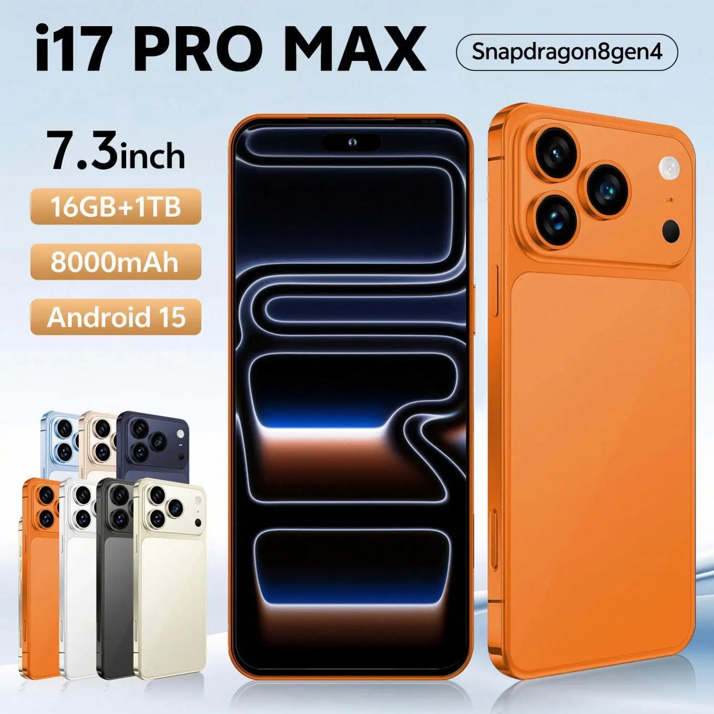 Dernières tendances : Smartphone I17 Pro, téléphone portable 4G/5G de haute qualité avec écran de 6,9 ​​pouces