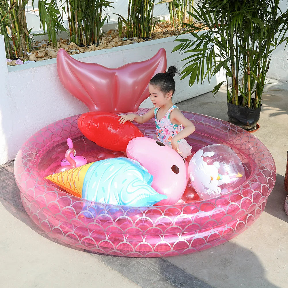 Piscine gonflable sirène en PVC épais Ins, idéale pour les bébés et les jeunes enfants, piscine à balles océan.