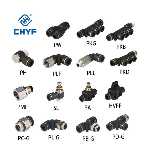 Raccord rapide pneumatique pour trachée, filetage femelle droit, PCF/4/6/8 mm/10/12/14/01-02-03-04