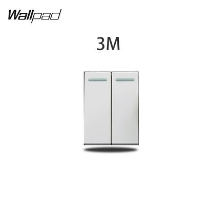 1 2 3 Gang Way Stair Cross Pass White Glass Switch DIY AU US 118*75mm 153*75mm 191*75mm Fan Dimmer Retro Switch with LED Wallpad