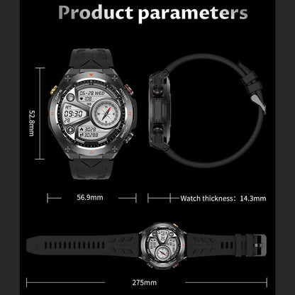 Montre connectée SENBONO GPS pour homme, écran HD 1,45'', GPS intégré, altimètre, baromètre, boussole, commande vocale IA, compatible Android et iPhone