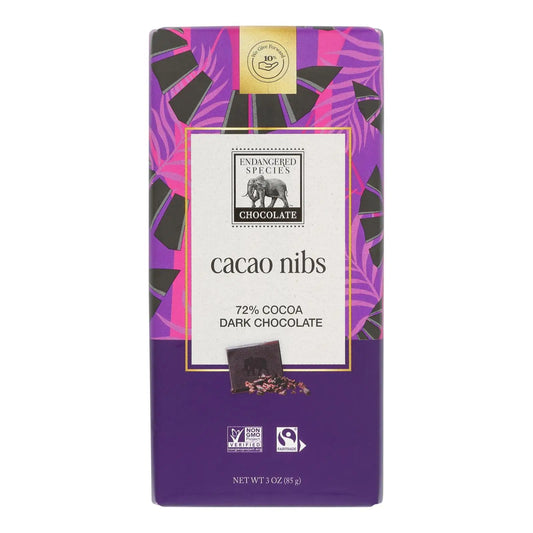 Tablettes de chocolat noir naturel UD2, 72 % de cacao, 85 g (3 oz), chocolat noir intense au goût sucré, boîte de 12, fèves de cacao d'espèces menacées