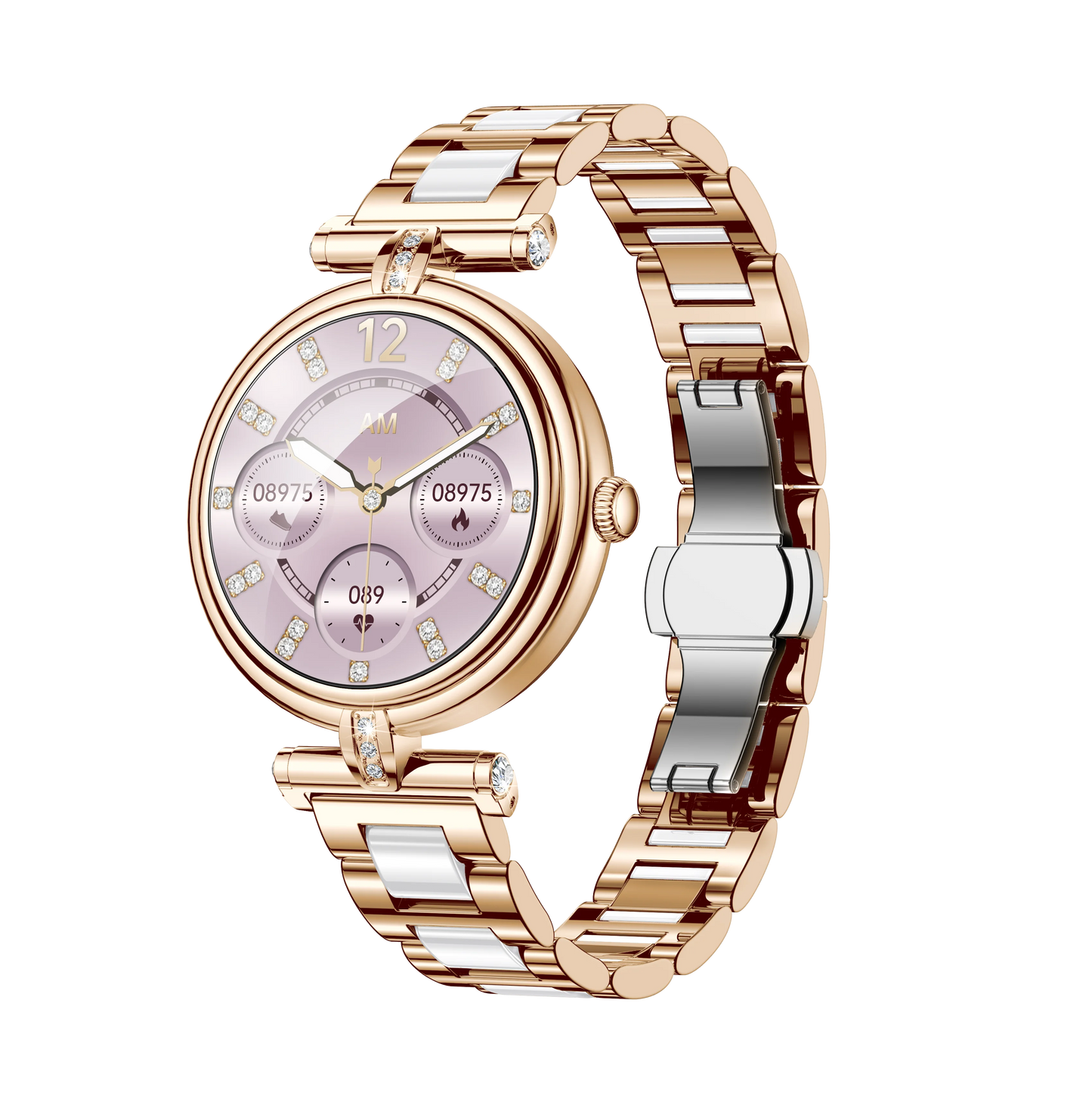 Montre connectée AK62 pour le sport outdoor, étanche 3 ATM, chronomètre LED longue durée, écran AMOLED, design tactile cuir, compatible Bluetooth, Android et iPhone.