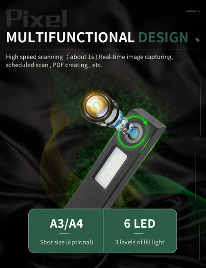 Scanner de livres NETUM T101 avec mise au point automatique, format A4/A3 maximum, OCR intelligent et lampe de bureau LED pour la maison ou le bureau. Idéal pour la famille et le bureau à domicile.